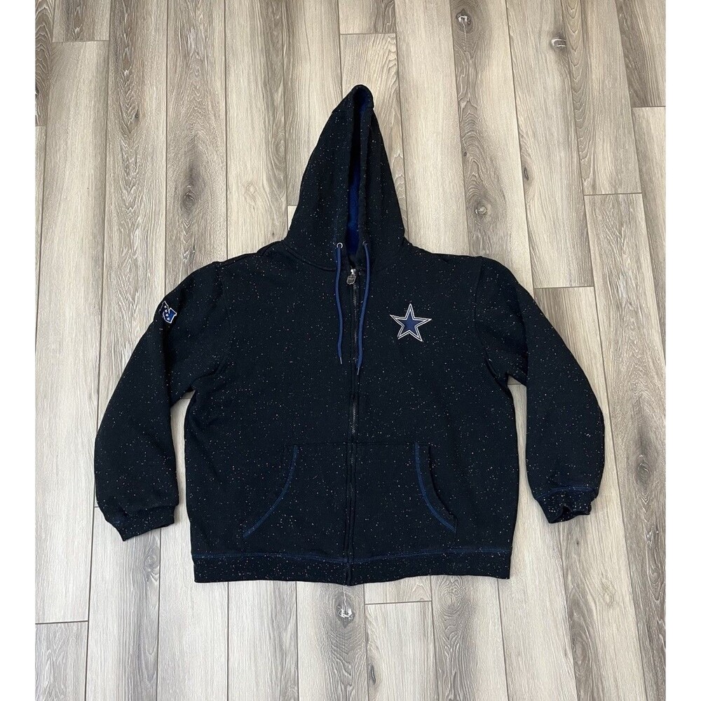 Vintage Pro Line Dallas Cowboys Embroidered Full Zip Hoodie Mens XL NFL Football